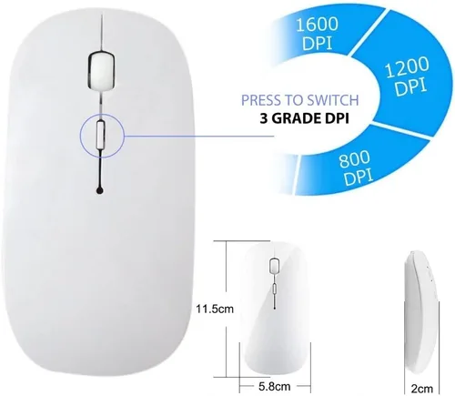 Vista 3 de Mouse inalámbrico Bluetooth Gamer Mouse recargable para computadora Mouse inalámbrico USB ergonómico Mause Silent Mouse
