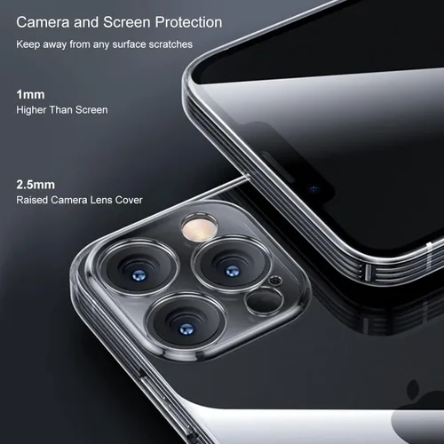 Vista 7 de ZEZHOU Funda transparente compatible con iPhone 13 mini con cubierta para cámara, borde galvanizado no amarillo, carcasa de silicona mejorada a