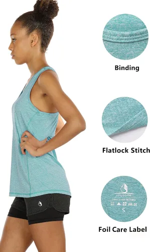 Vista 6 de icyzone - Camiseta deportiva y sin mangas para mujer con espalda cruzada (paquete de 3 unidades)