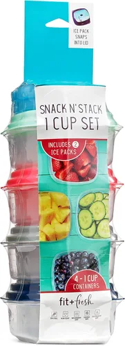 Vista 9 de Fit & Fresh Stak Pak Set, 6 piezas, plástico, multicolor