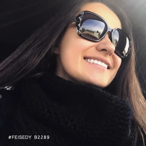 Vista 29 de FEISEDY - gafas de sol polarizadas para mujer, marco compuesto brillante B2289