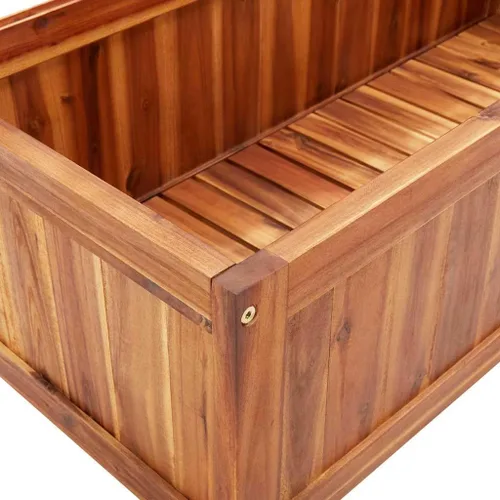 Vista 4 de vidaXL Cama elevada de madera de acacia maciza con enrejado, maceta rectangular versátil para exteriores, para patios, jardines o patios traseros