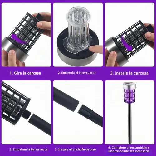Vista 6 de 4 Pack Solar Bug Zapper Outdoor Waterproof Mosquito Repellent Outdoor Patio