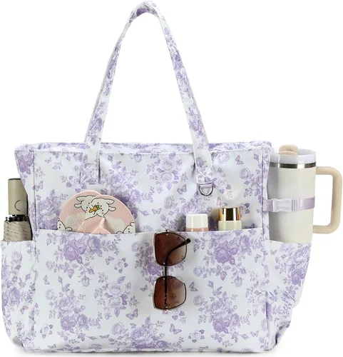 Vista 21 de Bluboon - Bolsa de playa impermeable para mujer, extra grande, con compartimento húmedo, para llevar de fin de semana, bolsa de piscina para viajes