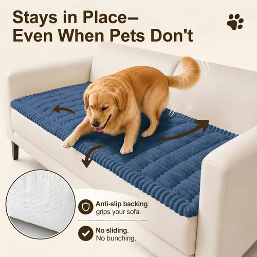 Vista 20 de decorUhome Funda de sofá para perros, funda antideslizante y mullida para sofá, para asiento, respaldo y reposabrazos, protector de sofá suave