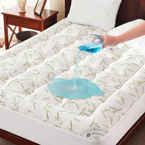 Vista 10 de PRIMESOFT Cubrecolchón de Tamaño Individual, Almohadilla Gruesa de Colchón Tipo Almohada, Bolsillo Profundo de Hasta 21 Pulgadas, Almohadilla