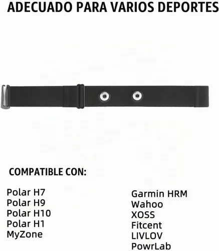 Vista 4 de Polar H10 H9 H7 Correa de pecho de repuesto - Ajustable suave HRM compatible con sensor de frecuencia cardíaca polar
