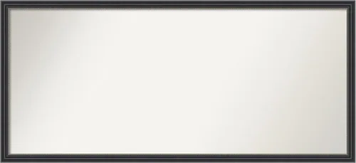 Vista 386 de Amanti Art Espejo de baño negro para sobre fregadero, 22 x 22 pulgadas, espejo de tocador cuadrado estrecho negro Avon, marco de madera casual
