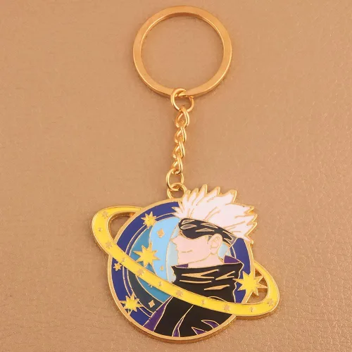 Vista 5 de SONGCHANGJEWELRY JJK - Llavero Satoru Figura de anime esmaltado Llavero de joyería para hombres y mujeres