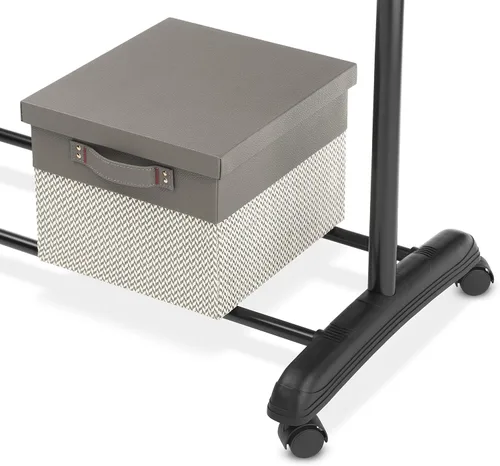 Vista 3 de Whitmor Perchero ajustable con ruedas, perchero con ruedas para colgar ropa, perchero resistente de un solo riel, estante colgante portátil