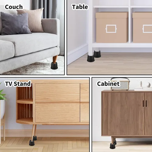 Vista 7 de Paquete de 9 elevadores de muebles de 4 pulgadas, elevadores de cama de 4 pulgadas, resistentes con almohadillas antideslizantes, soporta 1500