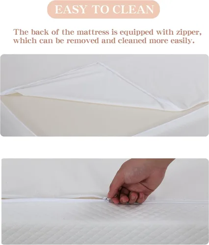 Vista 5 de Protector de colchón de espuma viscoelástica de gel para un sueño fresco y alivio de presión, colchón híbrido de firmeza media, certificado