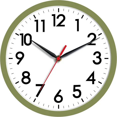 Vista 19 de AKCISOT 8 Inch Wall Clock, Silent Battery Operated Analog Clock, Black