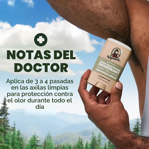 Vista 10 de Dr. Squatch - Desodorante natural para hombres - Sin aluminio, elimina el olor - Birchwood Breeze (2.65 oz, paquete de 3)