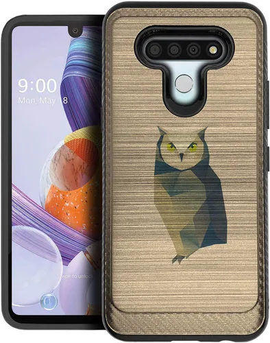 Vista 23 de CasesOnDeck - Carcasa compatible con LG K51 / LG Reflect/LG Q51 [armadura cepillada] resistente protección negro mate (ancla)
