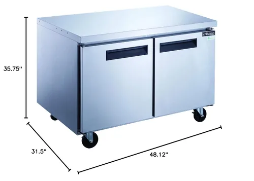 Vista 2 de DUC48R Refrigerador bajo encimera de 2 puertas de 12.2 pies cúbicos en acero inoxidable