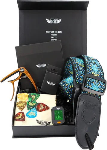 Vista 10 de Stage Rocker Guitar Accessories Gift Box for Acoustic and Electric Guitars, 5-in-1 Essential Gift