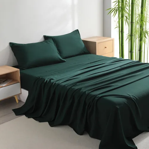 Vista 14 de Juego de sábanas de 3 piezas, sábanas para cama de tamaño individual, rayón derivado del bambú, ropa de cama refrescante y transpirable