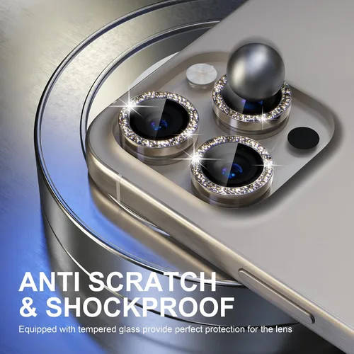 Vista 191 de Choiche Compatible para iPhone 16 Pro/iPhone 16 Pro Max Protector de Lente de Cámara, Vidrio Templado 9H Protector de Pantalla de Cubierta de Cámara