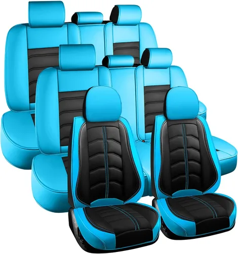 Vista 27 de Funda de asiento de auto de 7 asientos para Nissan Armada 2004-2023, funda de asiento duradera, resistente al desgaste, impermeable, transpirable