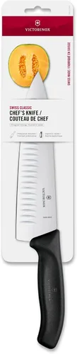 Vista 4 de Victorinox Swiss Classic - Cuchillo de chef de 8 pulgadas con hoja Granton, acero inoxidable, color negro