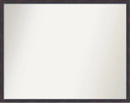 Vista 80 de Amanti Art Espejo de baño de bronce para sobre el fregadero, 25 x 26 pulgadas, espejo rectangular de bronce oscuro, marco de madera tradicional