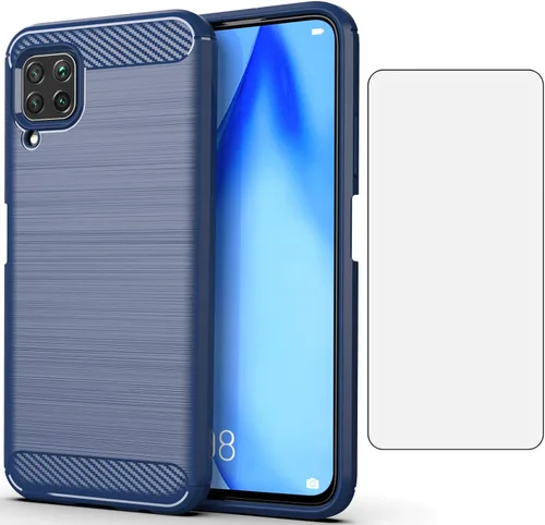 Vista 9 de Asuwish Funda para Huawei P40 Lite con protector de pantalla de vidrio templado y accesorios de celda, delgada TPU silicona protectora Hawaii Nova 6