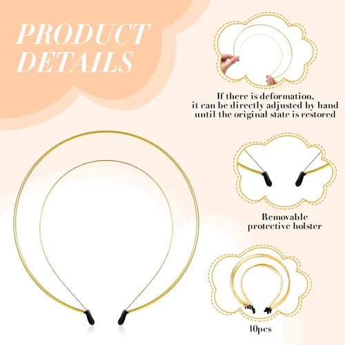 Vista 2 de 10 bandas para el pelo de ángel nupcial de metal con doble alambre de 8.19 x 7.83 x 1.26 pulgadas, accesorios de corona de boda para mujeres, fiesta