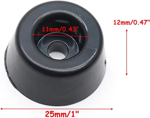 Vista 2 de Protectores redondos de plástico para pies de muebles, protectores de piso, deslizadores deslizantes para pies de muebles, color negro, paquete de 20