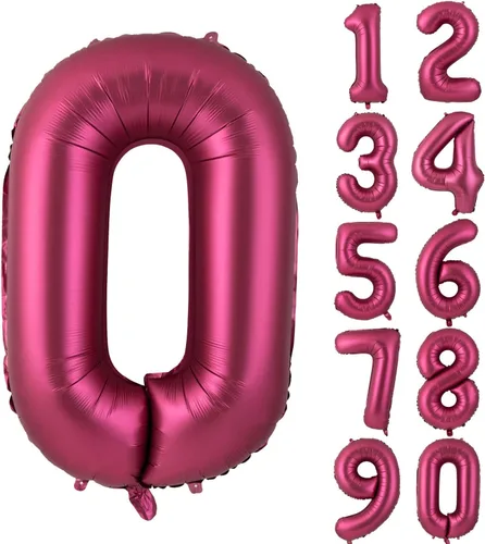 Vista 84 de Globos gigantes de helio de aluminio de 40 pulgadas, color negro, globos digitales grandes del número 0 para decoración de fiesta de cumpleaños