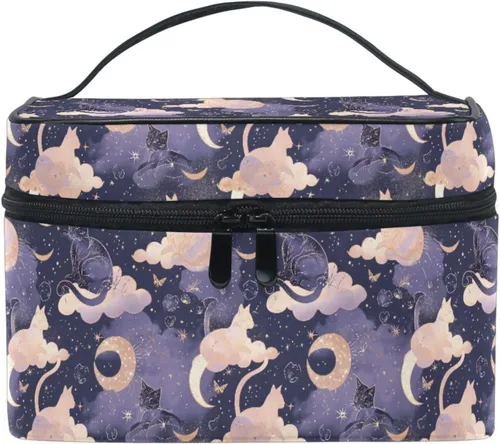 Vista 20 de Bolsa de Maquillaje, Estuche de Maquillaje Organizador de Viaje con Diseño de Calavera y Flores, Estuche de Cosméticos, Bolsas de Aseo para Niñas