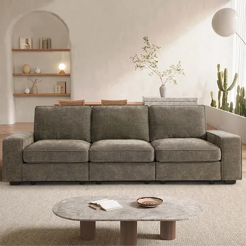 Vista 44 de TEKAMON - Sofá modular de 73" con almacenamiento en el asiento, sofá biplaza moderno de tela de chenilla para sala de estar, oficina, apartamento
