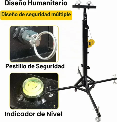 Vista 5 de TECHTONGDA Dos soportes de manivela de iluminación, sistema de iluminación LED de armadura resistente, soporte de manivela con elevadores, 19 pies