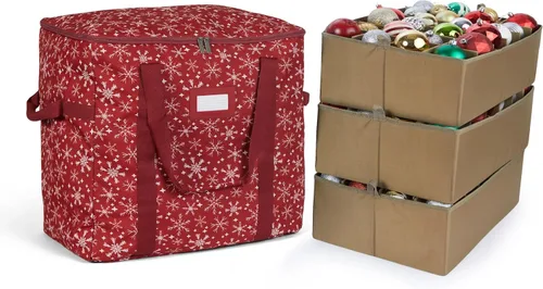 Vista 84 de Covermates Keepsakes Bolsa de almacenamiento ajustable para adornos, con asas de transporte, protección acolchada, ruedas dobles, almacenamiento