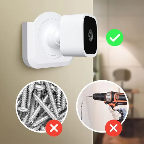 Vista 3 de Blink Mini Mount, soporte de pared resistente adhesivo duradero para Blink Mini cámara interior, sin taladros, sin tornillos, decora sin daños