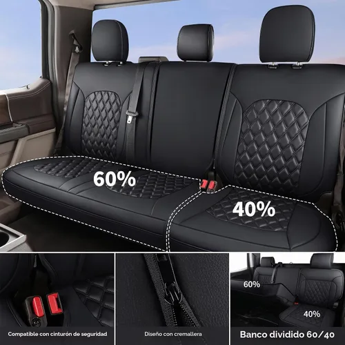 Vista 3 de Huidasource - Funda personalizada para asientos de automóvil, de cuero, impermeable, protector de cojines de asiento delanteros y traseros