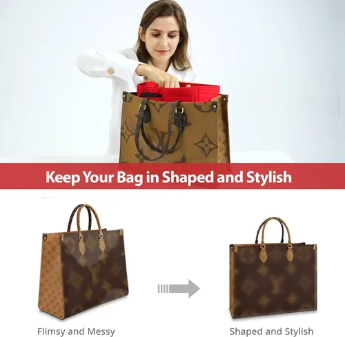 Vista 5 de OMYSTYLE - Organizador de bolsa, organizador de bolsas de fieltro para bolsa y bolso, organizador de bolsa de mano con 5 tamaños