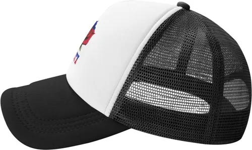 Vista 3 de Gorra de béisbol ajustable con cierre de presión para hombres y mujeres, gorra de malla transpirable, color negro