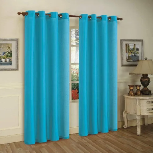Vista 8 de J&V TEXTILES 2 paneles de cortinas de seda sintética con ojales sólidos para ventana, tratamiento en longitud de 84" (Beige)*