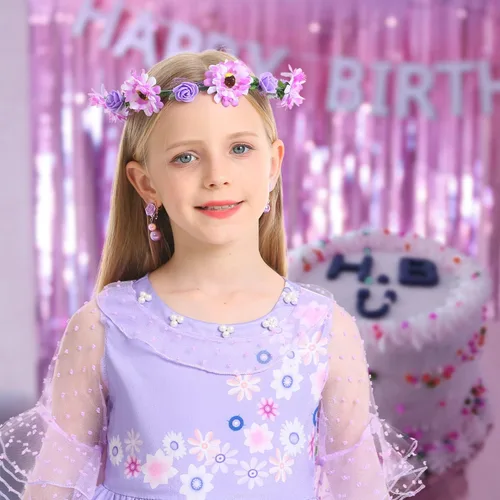 Vista 4 de Disfraz mágico para niñas, disfraz de fiesta de cumpleaños de Halloween, disfraz de cosplay con múltiples accesorios para niños