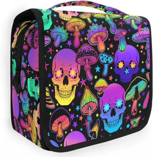 Vista 15 de MNSRUU Hanging Toiletry Bag Bats Satellites Skulls and Trees Travel Makeup bag for Toiletries Portable Travel Toiletry Organizer Cosmetic Bags with