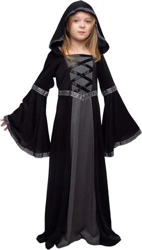 Vista 3 de Spooktacular Creations Disfraz de bata con capucha para niñas fiesta de juegos de rol de Halloween