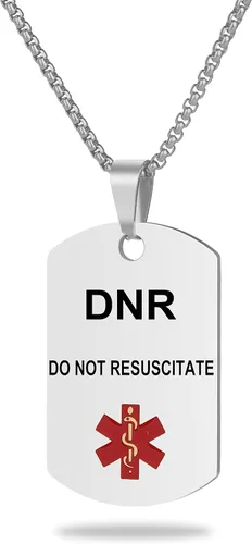 Vista 7 de Collar de alerta médica, etiqueta grabada con láser, grabado personalizado, etiqueta de identificación de acero inoxidable, colgante para hombres