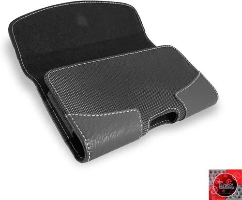 Vista 4 de Funda de cuero para iPhone 13/13 Pro/13 Mini/ 13 Pro Max; funda duradera TMAN de cuero con clip para cinturón y trabillas para cinturón