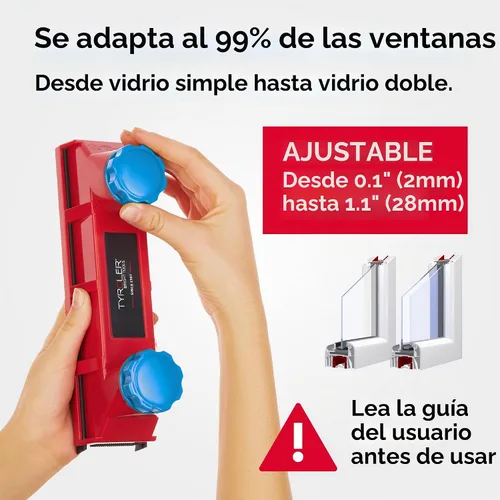 Vista 3 de Tyroler - Herramienta magnética para limpiar ventanas El limpiador de ventanas exteriores de doble cara Glider D-3 AFC se adapta a ventanas de 0.1