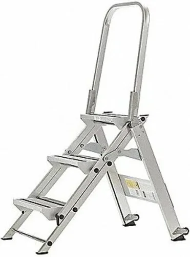 Vista 4 de Xtend & Climb WT2 Contractor Series Taburete plegable con pasamanos, 2 escalones, aluminio