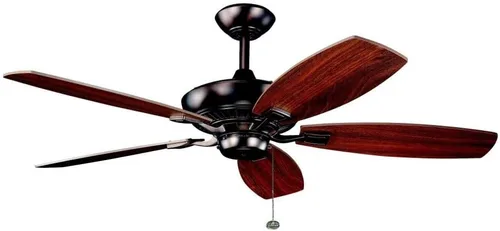Vista 8 de Kichler Canfield Ventilador de techo de 52 pulgadas sin luz, diseño industrial vintage de 5 aspas para dormitorio, cocina, sala de estar, acabado
