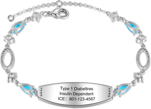 Vista 62 de OPALSTOCK Pulseras médicas personalizadas de silicona ajustable para identificación de emergencias, grabado gratuito, 9 pulgadas, resistente al