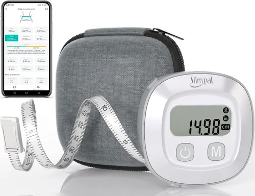 Vista 7 de Slimpal Cinta de medición de grasa corporal y báscula inteligente para peso corporal y grasa con aplicación, báscula digital de baño para pérdida