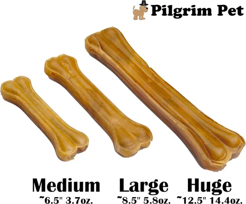 Vista 3 de Dog Bones - Paquete de 5 huesos de cuero crudo comprimido natural para masticadores agresivos, cero sabores, conservantes, golosinas seguras